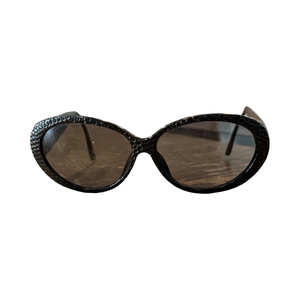 Christian Dior Vintage 2854 Black Snakeskin Textured Oval Sunglasses Austria
